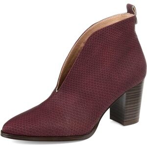 Journee Collection Purple Ankle Booties with V-Cut Opening
